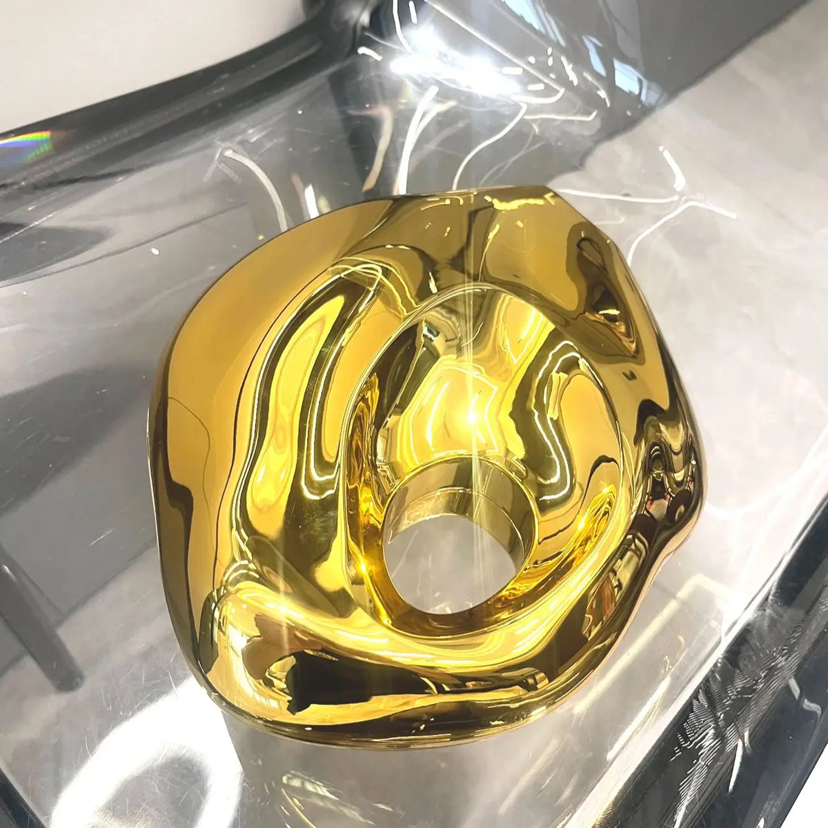 Gold Acrylic Shiny Party Clutch Purse