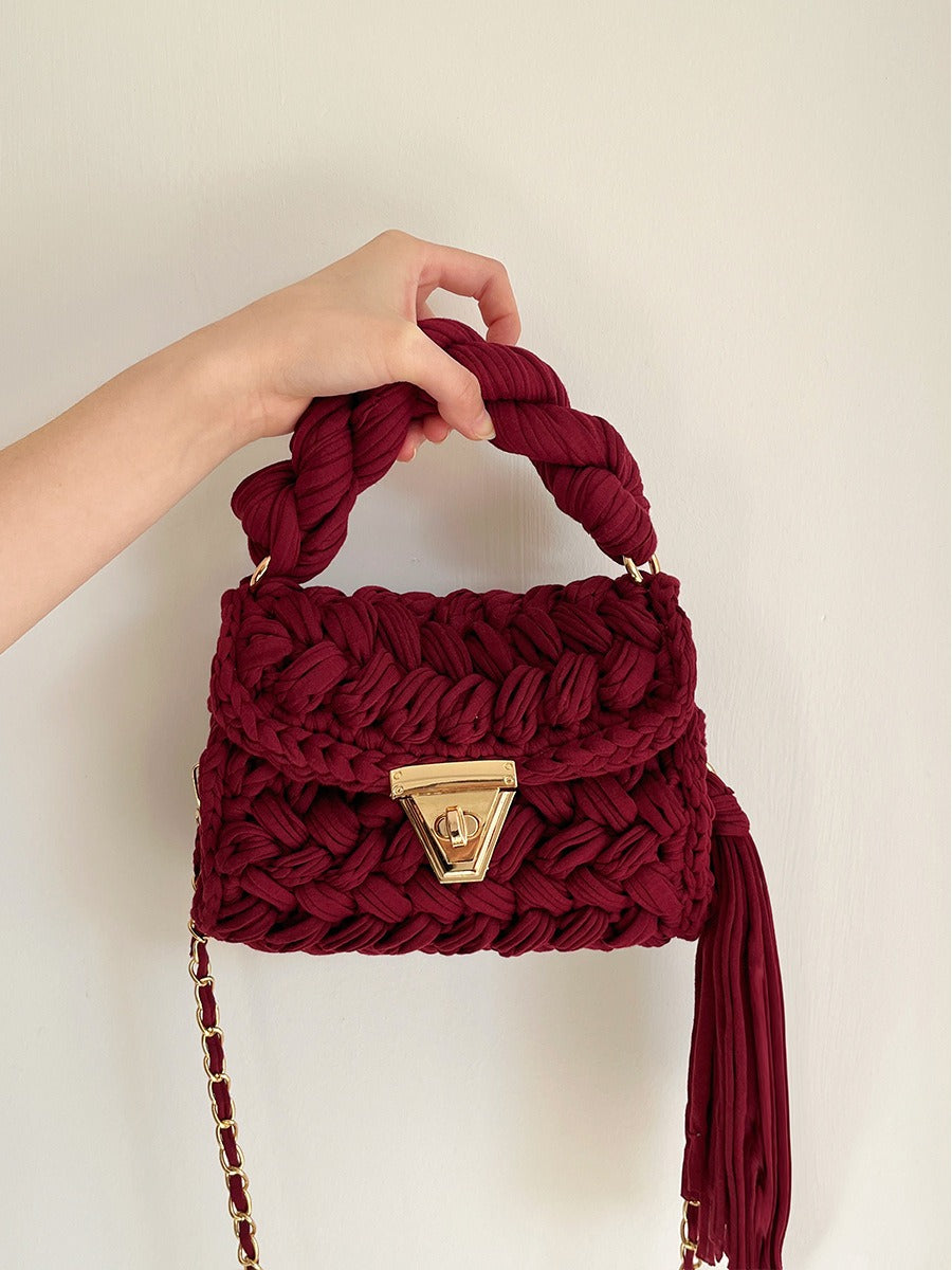 Crochet Tassel Shoulder Bag