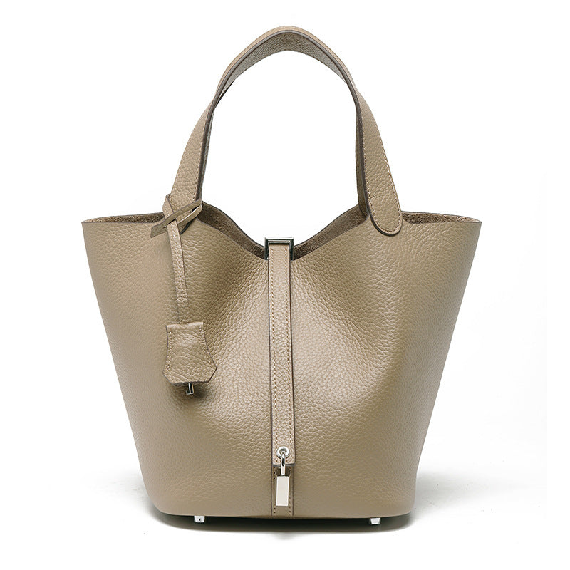 Genuine Leather Bucket Bag