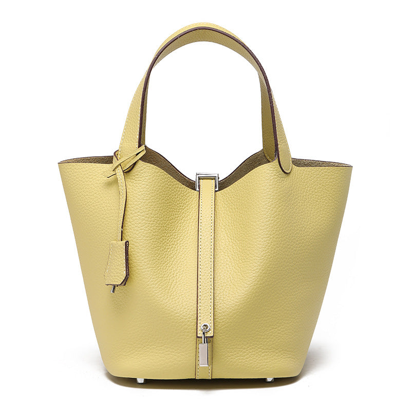 Genuine Leather Bucket Bag