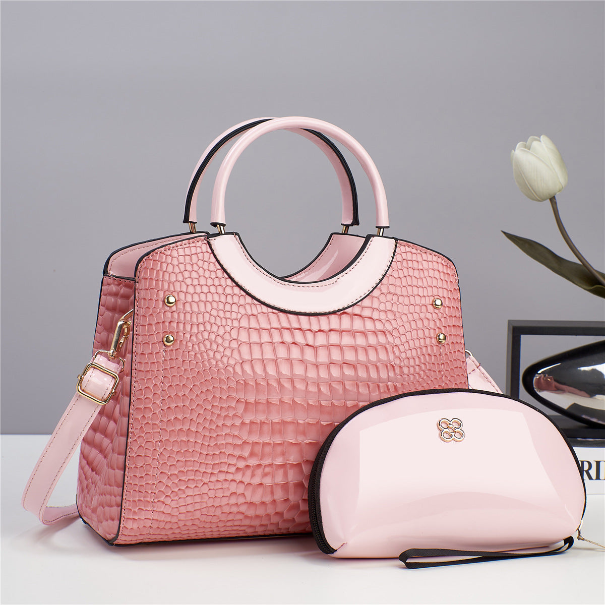 Snakeskin Platinum Chain Bag