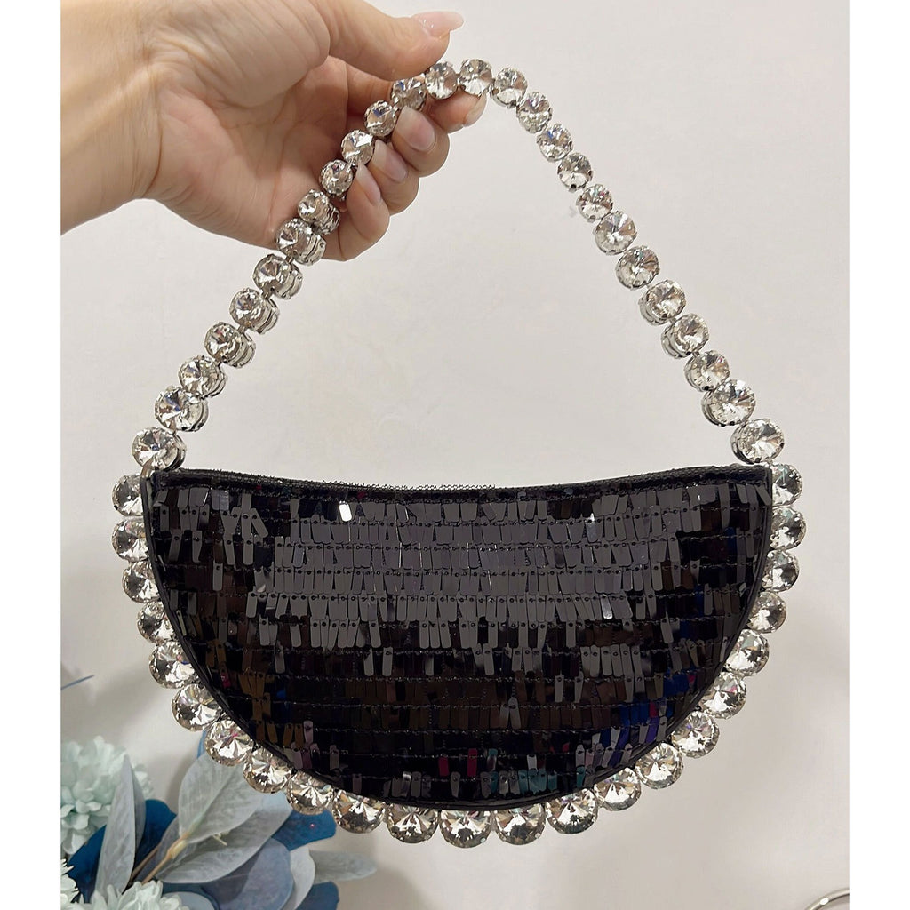 Ultra shiny diamond inlaid underarm bag with rhinestone shoulder bag for carrying