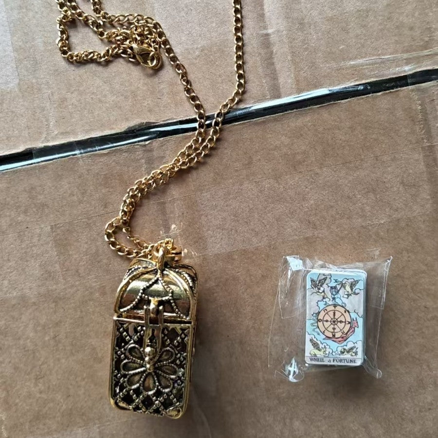 Tiny Tarot Deck Necklace - Double-Sided Printed, Individually Packaged