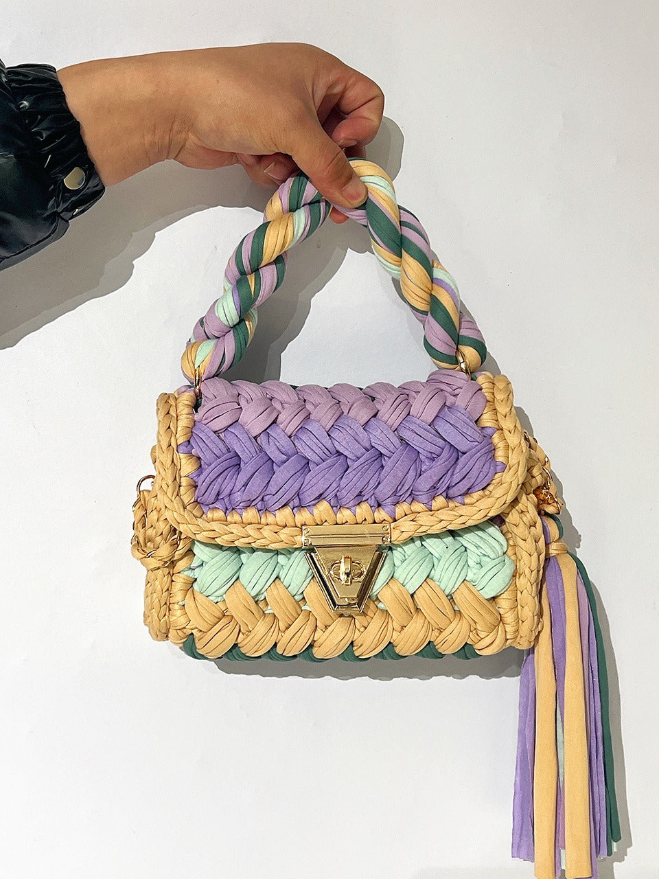 Crochet Tassel Shoulder Bag