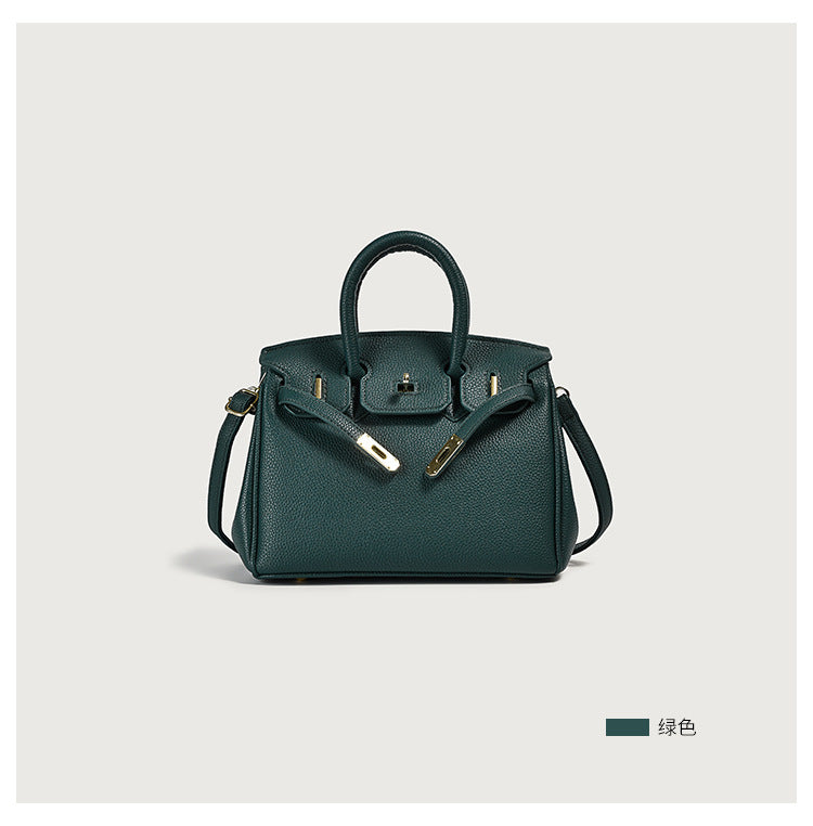 Vegan Leather Top Handle Tote Bag
