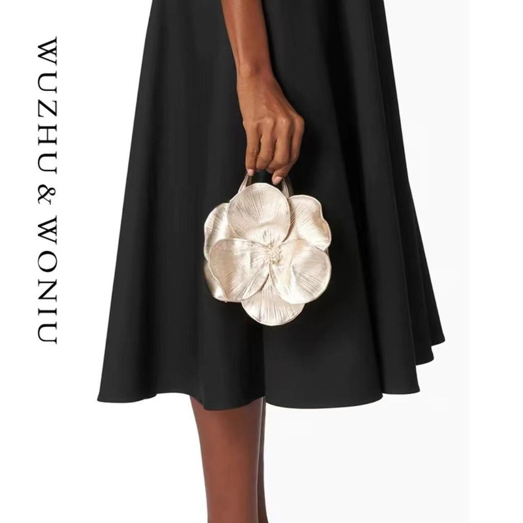 Velvet Ruched Chain Shoulder Bag