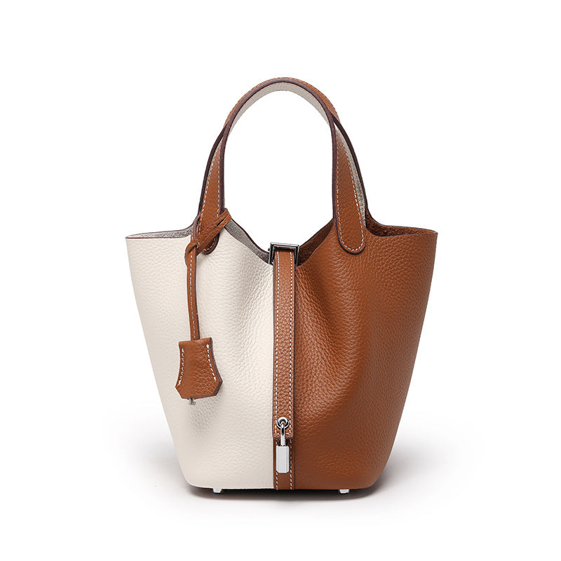 Genuine Leather Bucket Bag