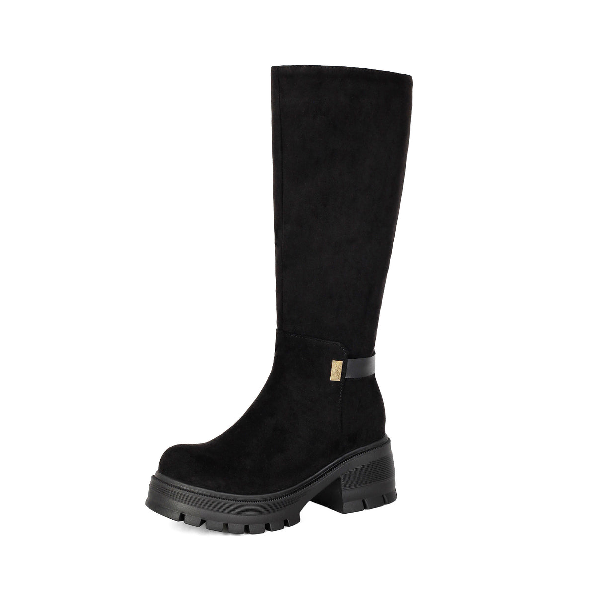 Faux Suede Punk Chunky Heel Over-the-Knee Boots