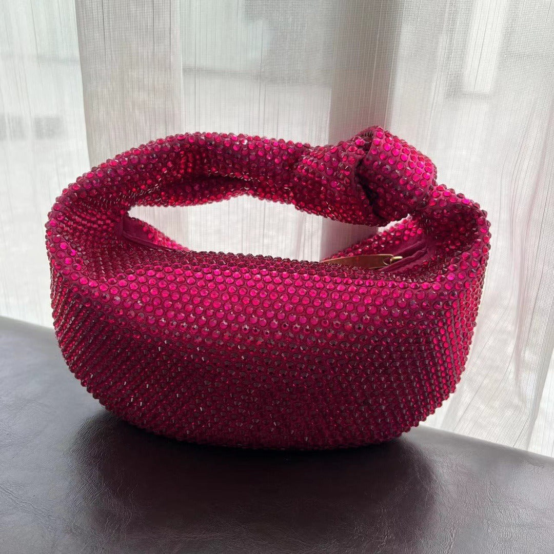Crystal Knotted Half Moon Underarm Bag