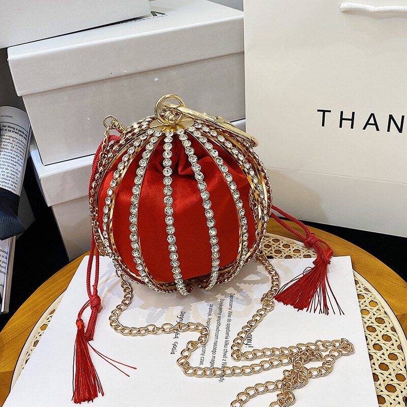 Diamond Pearl Flower Evening Bag