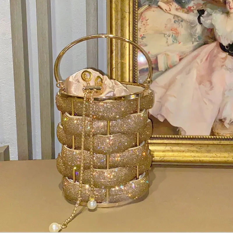 Crystal Woven Rhinestone Clutch Purse