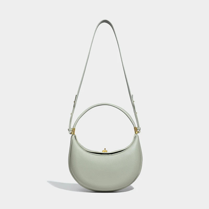 Half Moon Soft Leather Shoulder Bag