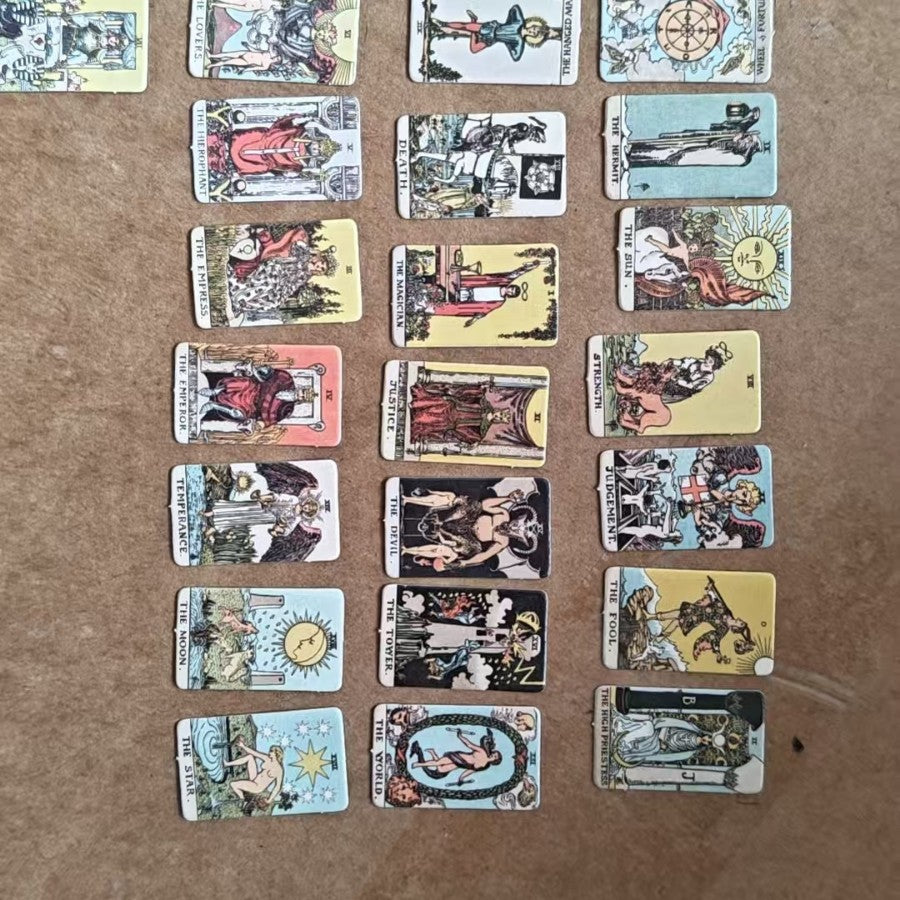 Tiny Tarot Deck Necklace - Double-Sided Printed, Individually Packaged