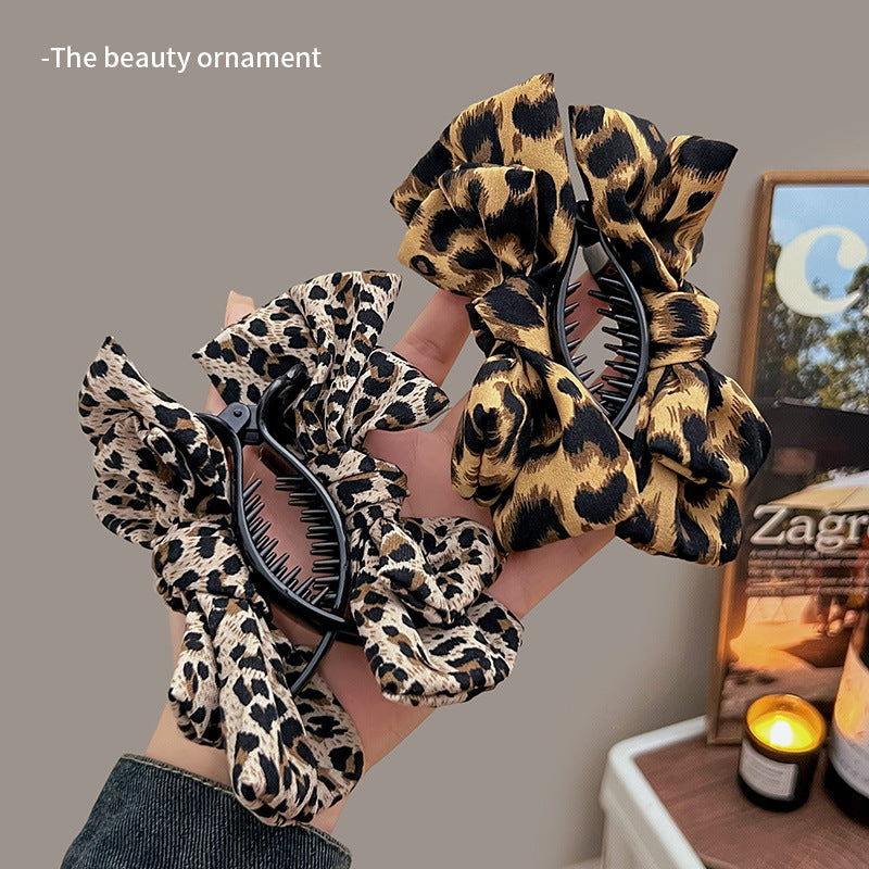 Leopard Print Bow Hair Clip