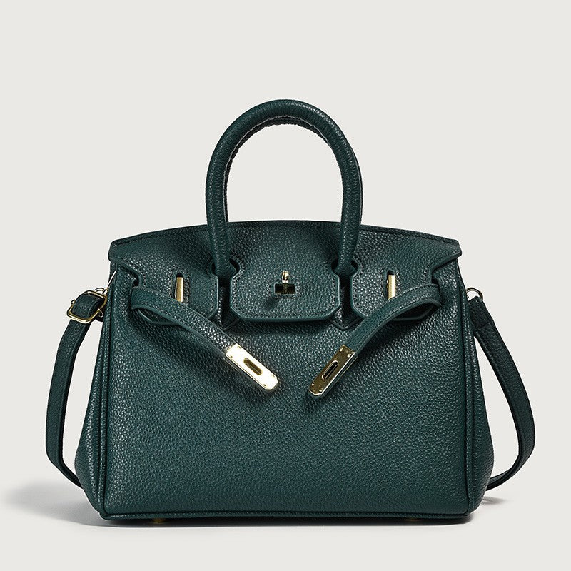 Vegan Leather Top Handle Tote Bag