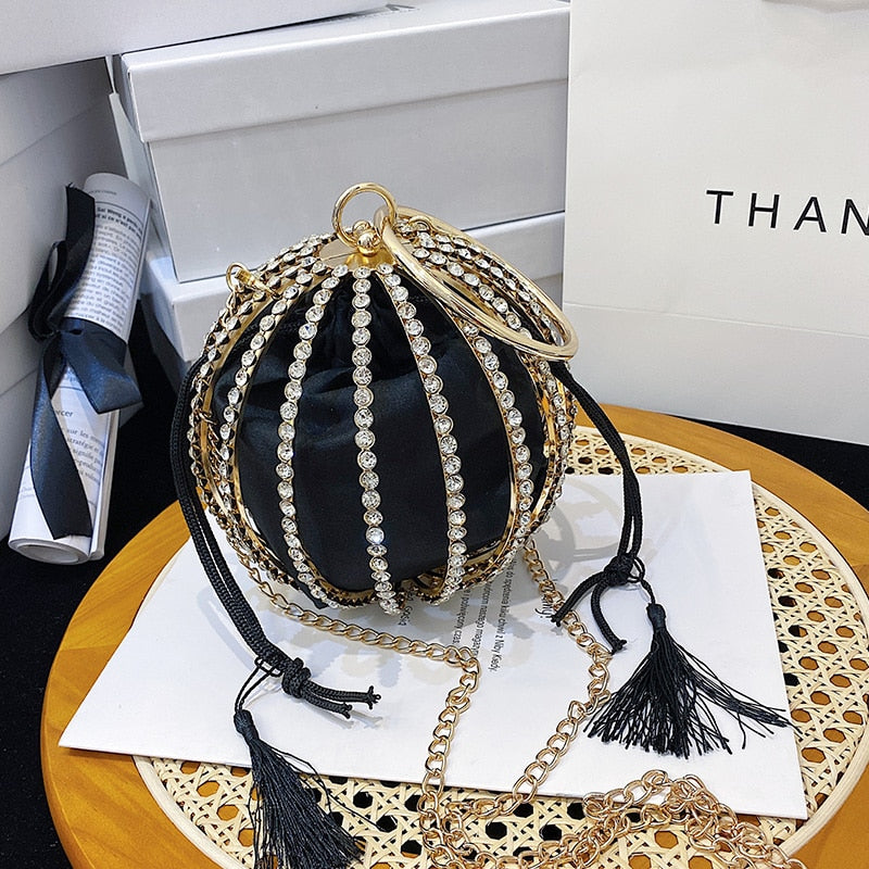 Diamond Pearl Flower Evening Bag