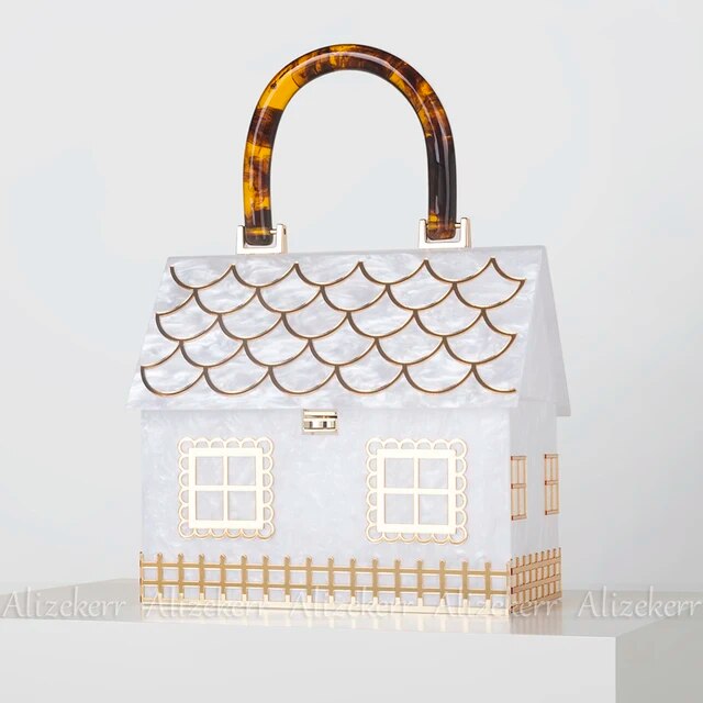 Acrylic House-Shaped Evening Clutch