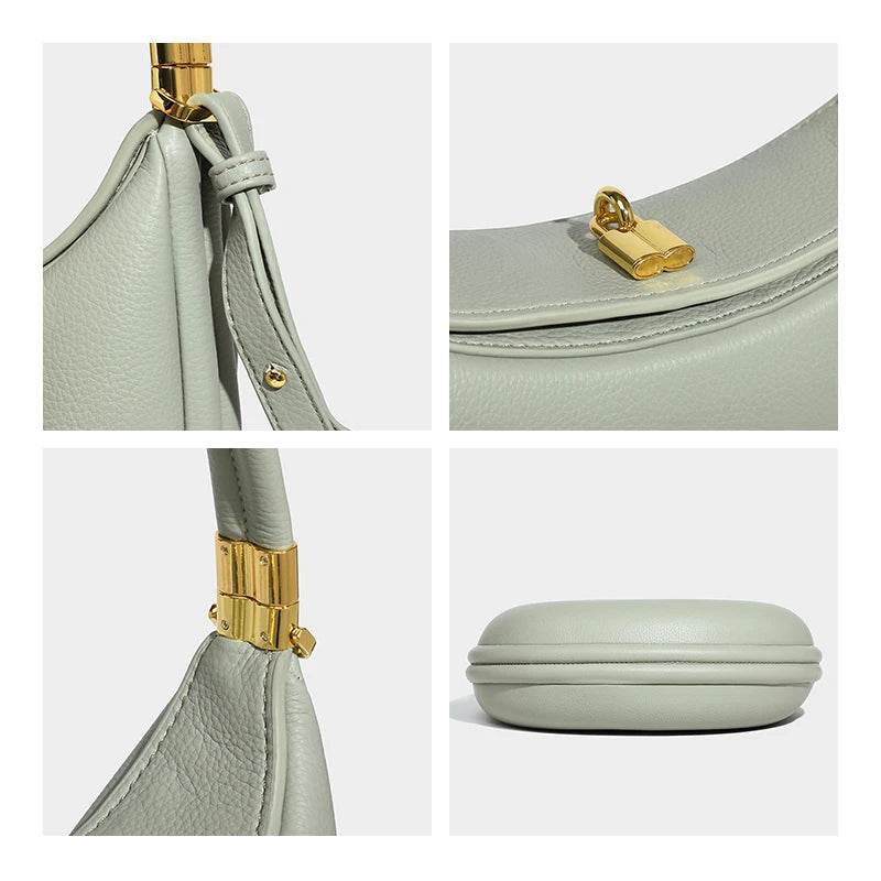 Half Moon Soft Leather Shoulder Bag