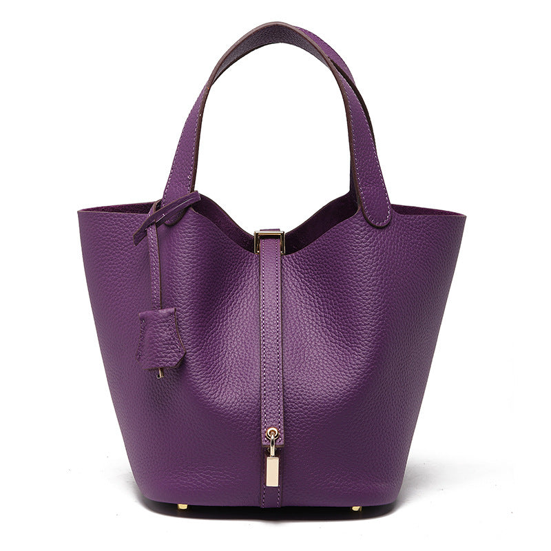Genuine Leather Bucket Bag