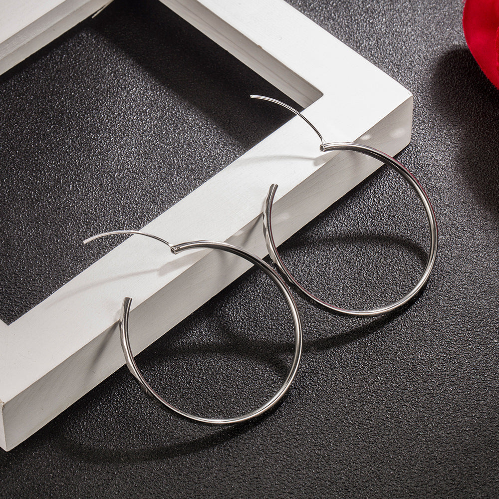 Oversized Rhombus Cut-Out Hoop Earrings
