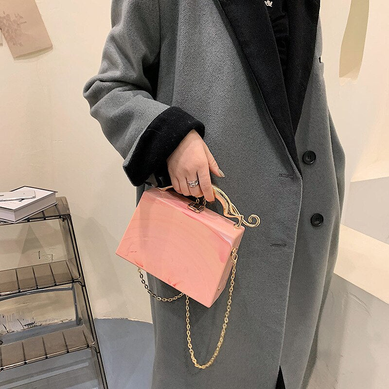 Colorblock Acrylic Box Bag