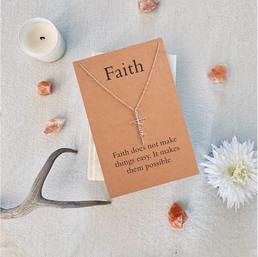 Faith Letter Pendant Choker Necklace