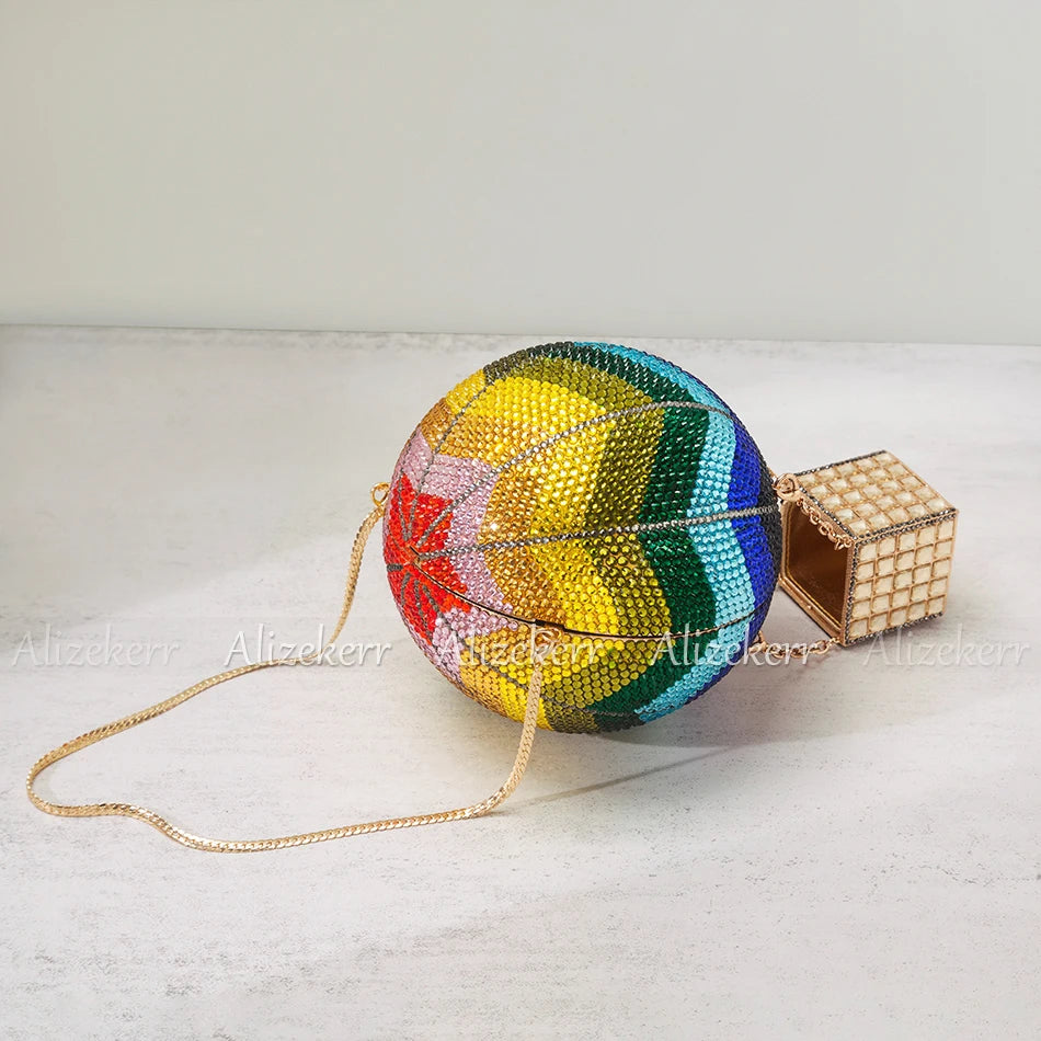 Hot Air Balloon Rhinestone Evening Bag