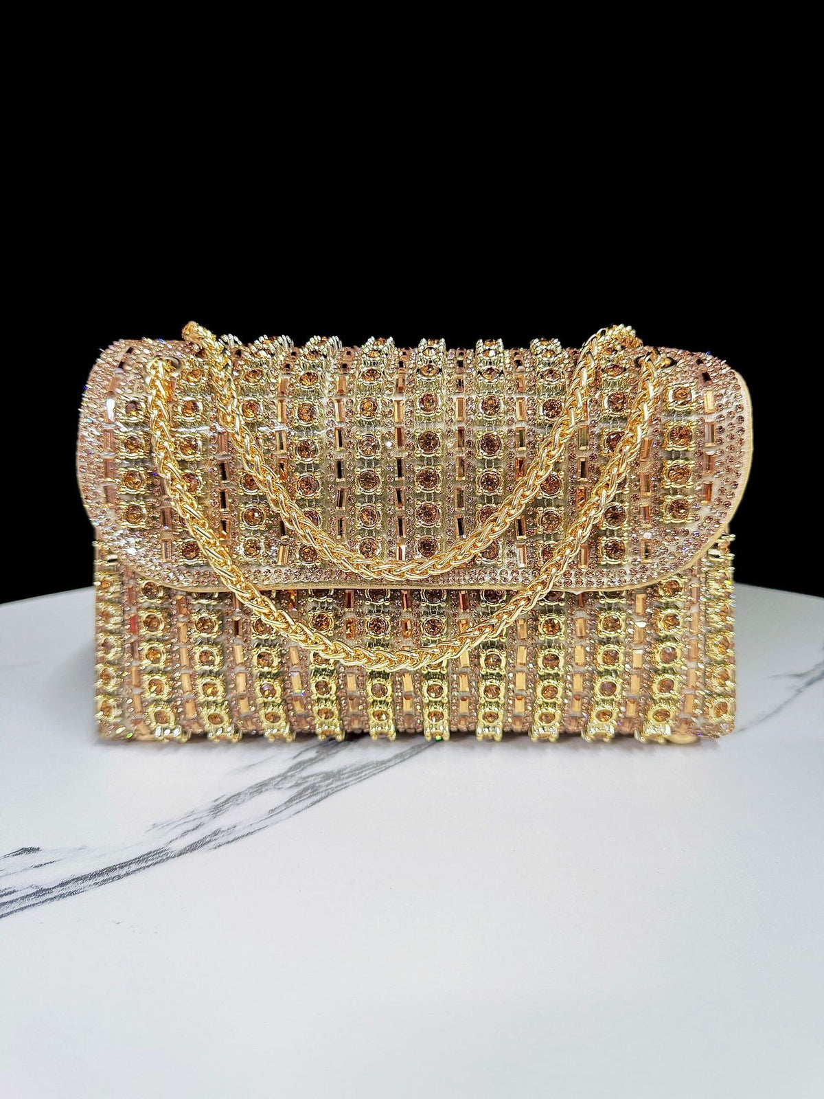 Rhinestone Chain Banquet Crossbody Bag