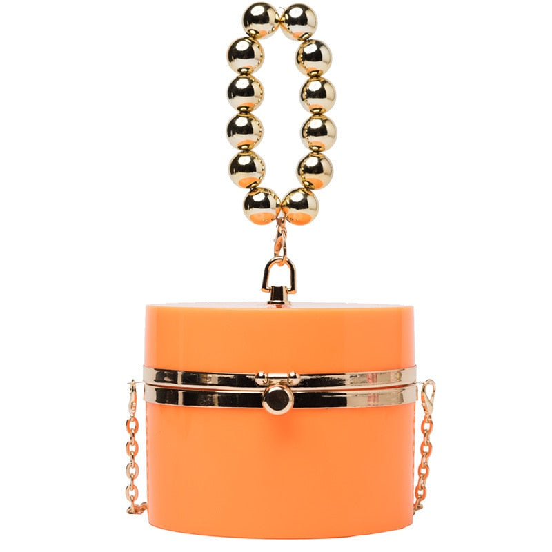 Diamond Pearl Round Clutch