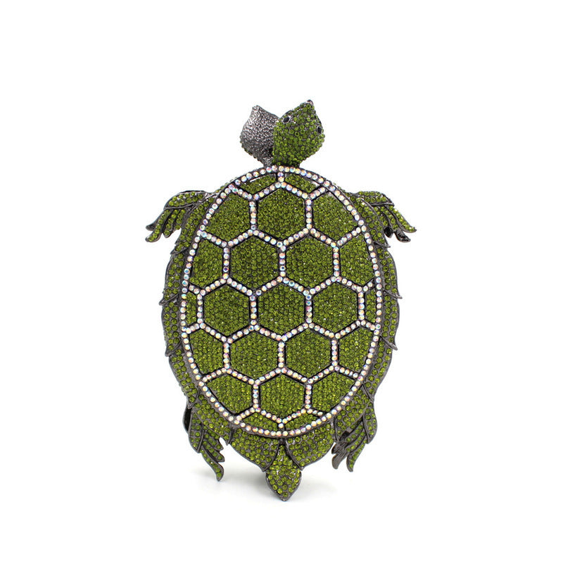 Green Turtle Crystal Evening Minaudiere