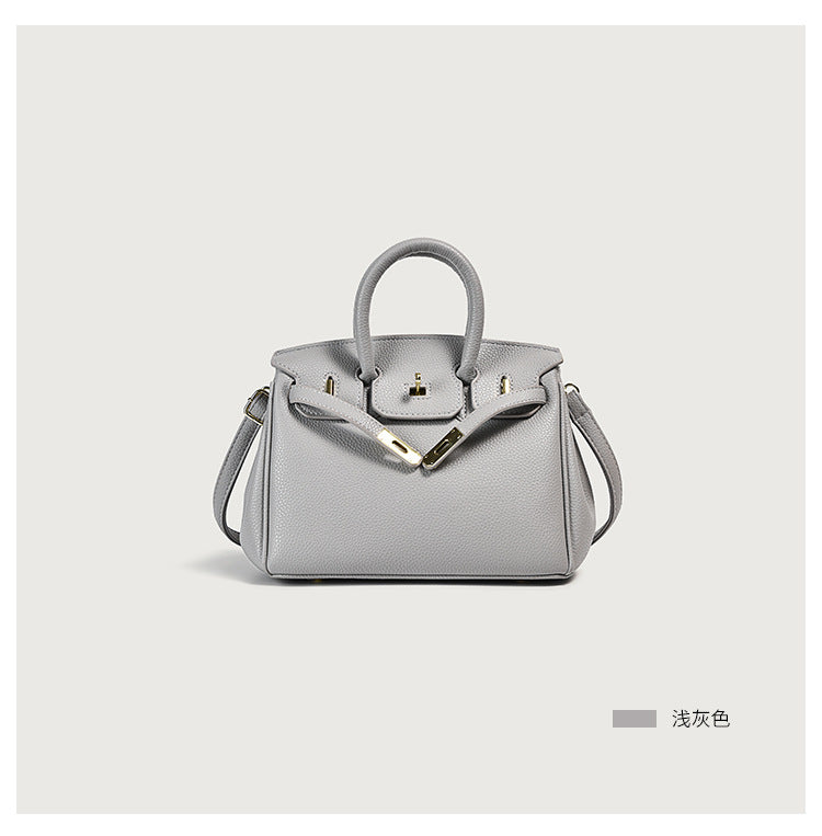 Vegan Leather Top Handle Tote Bag