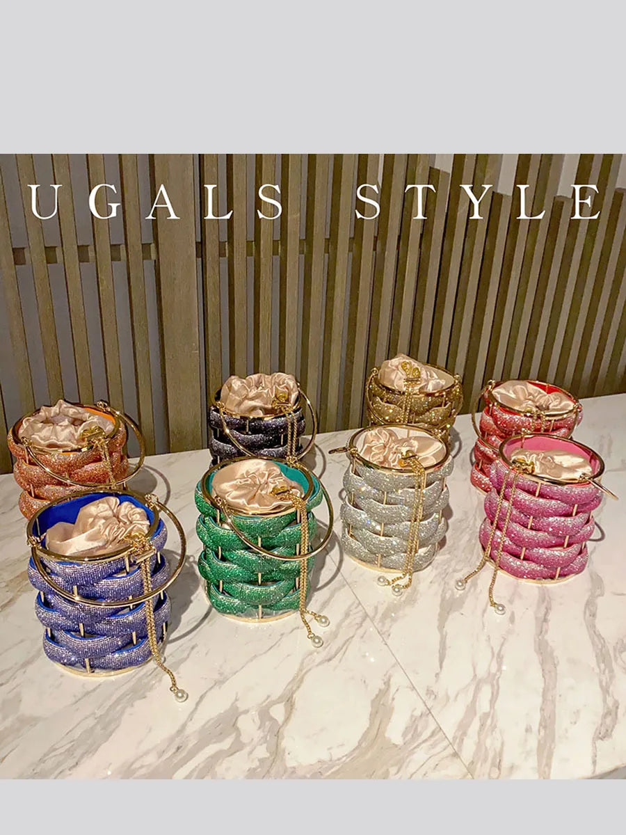 Crystal Woven Rhinestone Clutch Purse