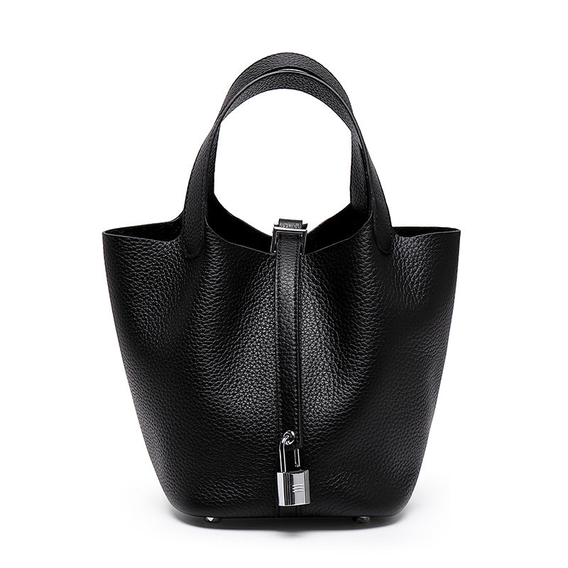 Genuine Leather Bucket Bag