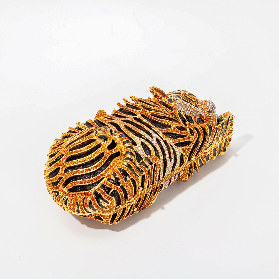 Tiger Rhinestone Clutch