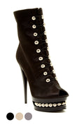 Satin Knee-High Platform Stiletto Boots