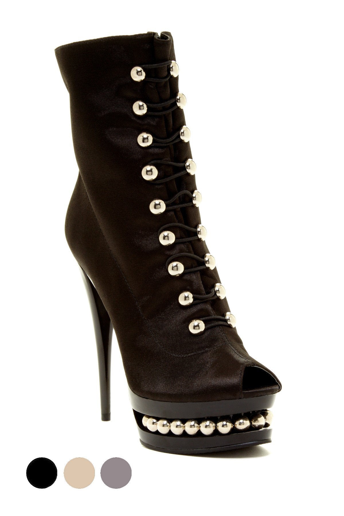 Satin Knee-High Platform Stiletto Boots