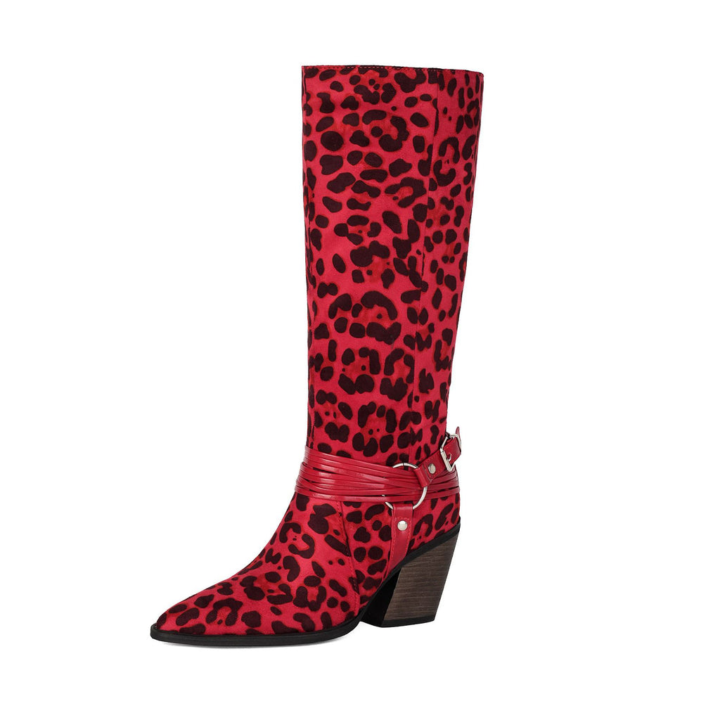 Western Pointed Toe Over-the-Knee Boots