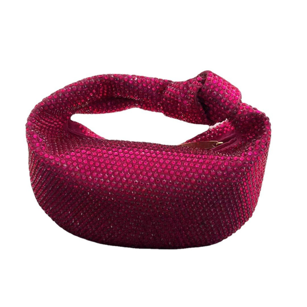 Crystal Knotted Half Moon Underarm Bag