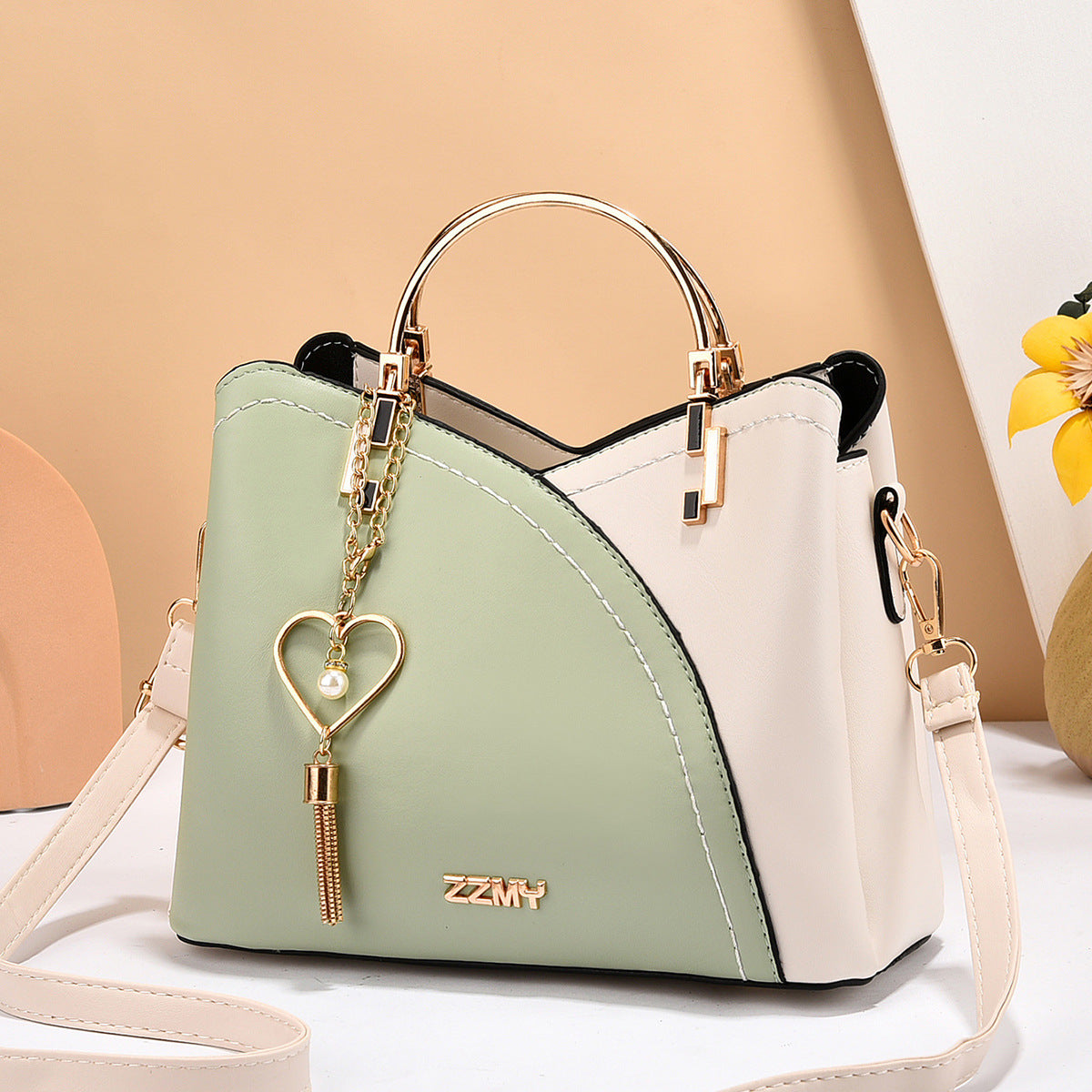 Color Block Bucket Crossbody Bag