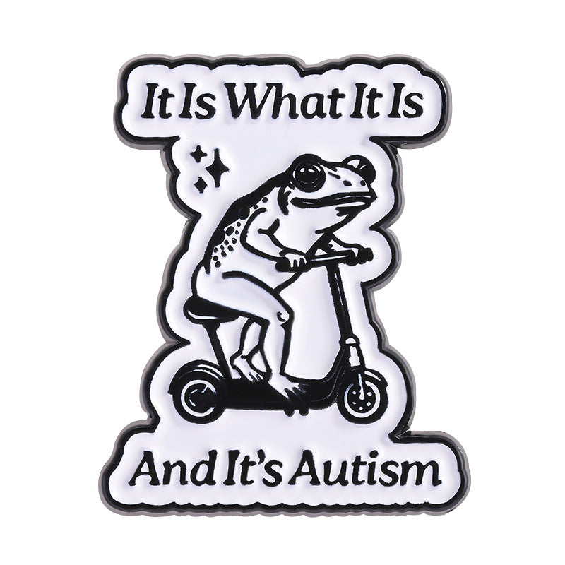 Animal puppy frog pattern metal brooch
