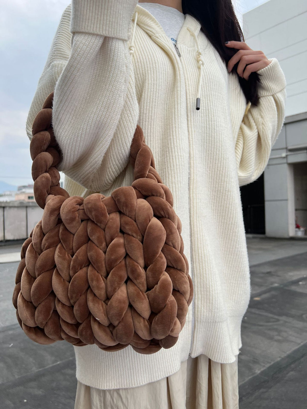 Crystal Velvet Woven Mailman Bag