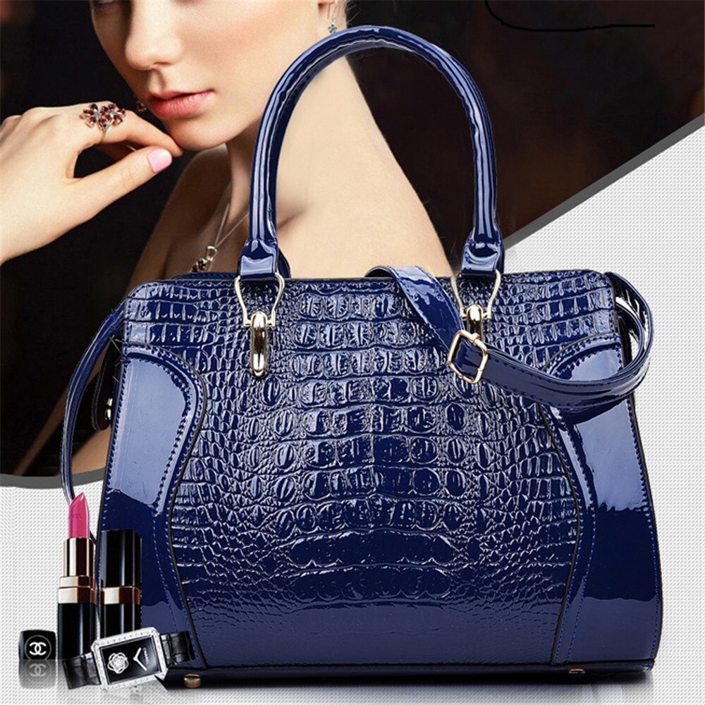 Croc-Embossed Shoulder Bag