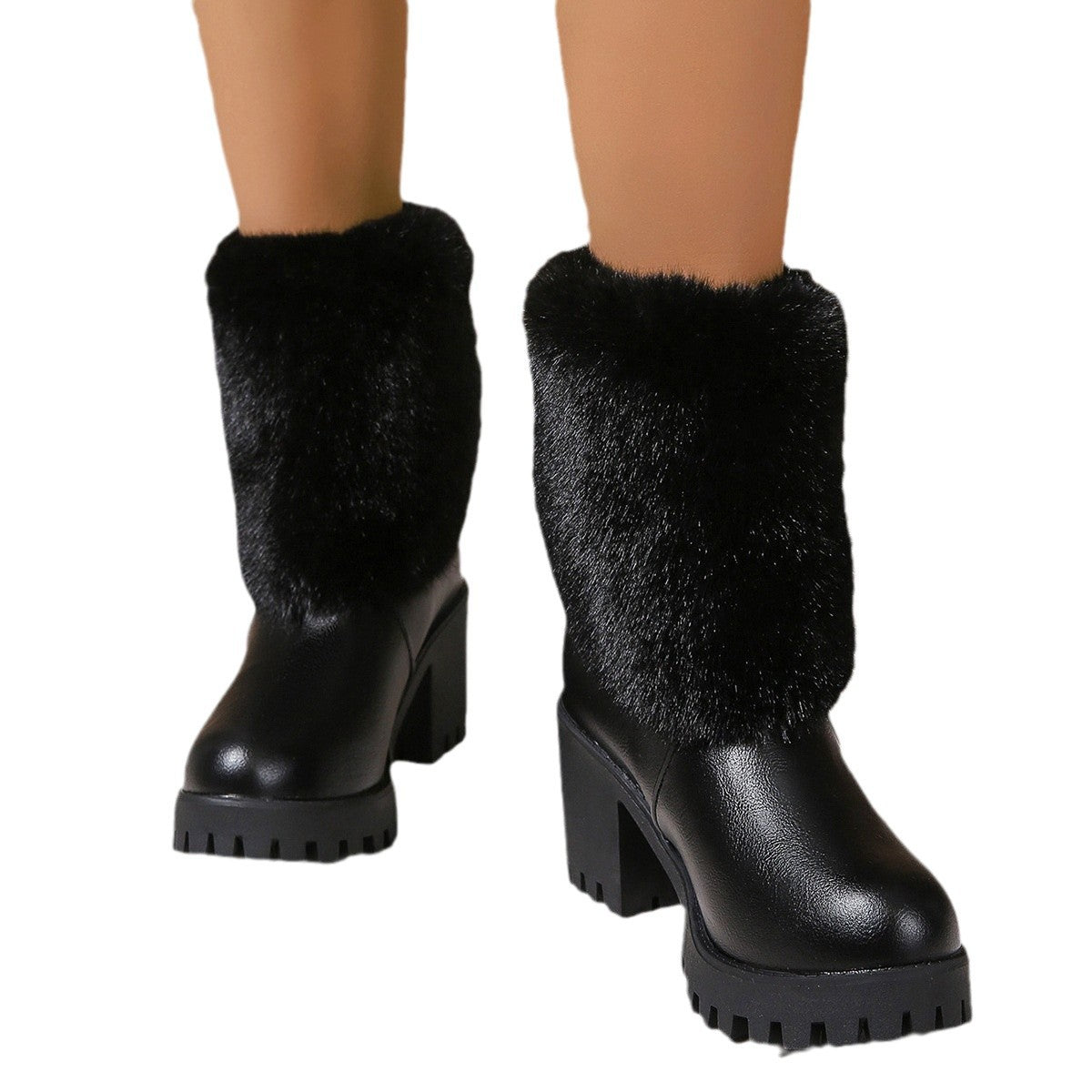 Fashion Winter Snow Boots with Thick Fleece Lining