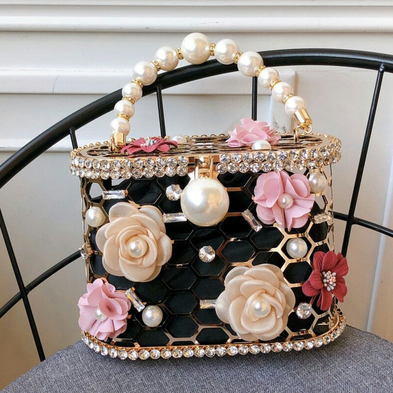 Leopard Diamond Basket Bag