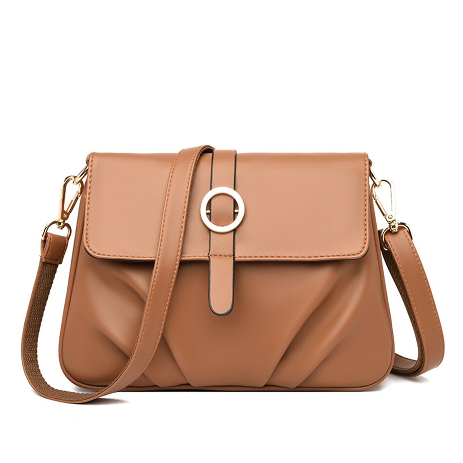 Ruched Leather Crossbody