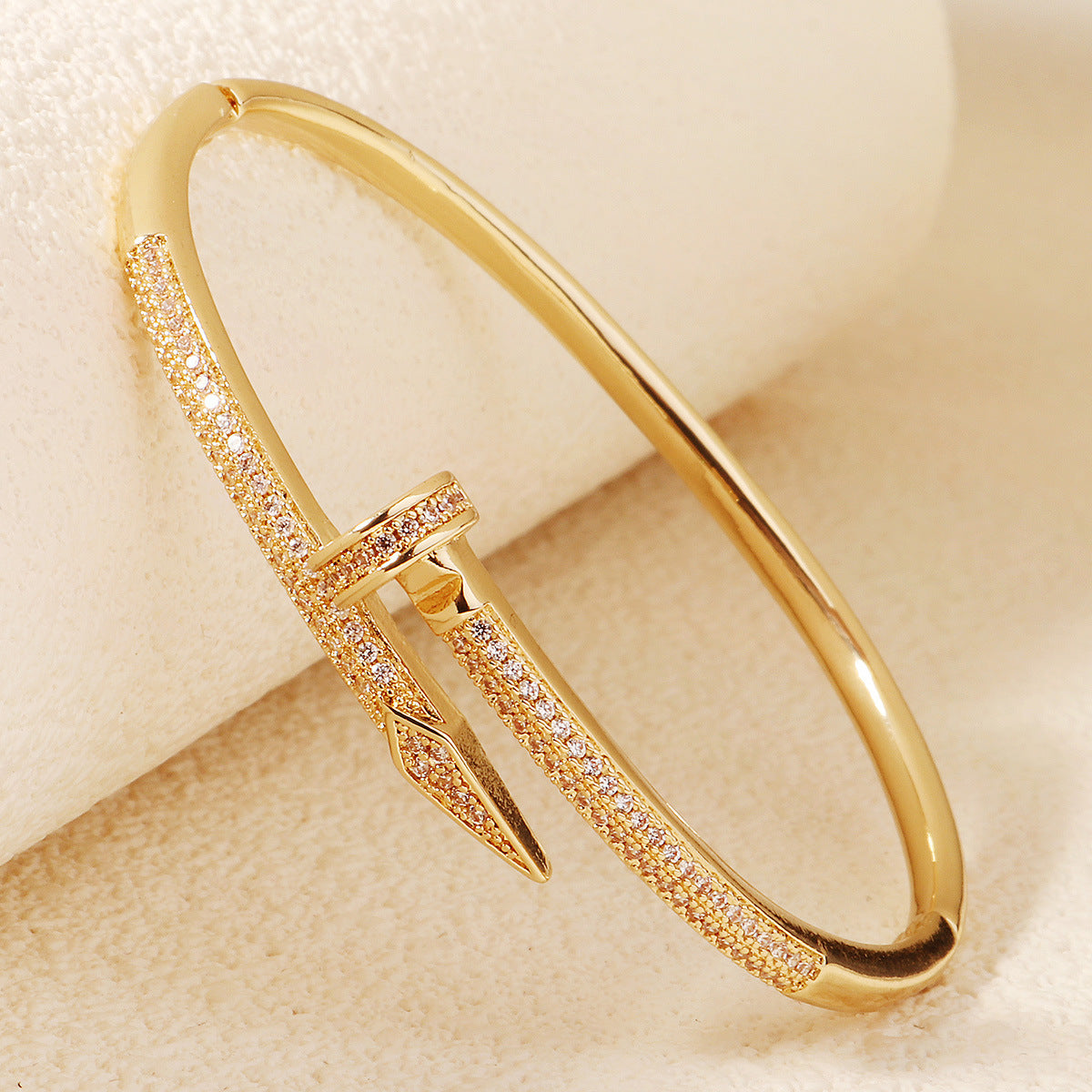 Rhinestone 18K Rose Gold Couple Bracelet