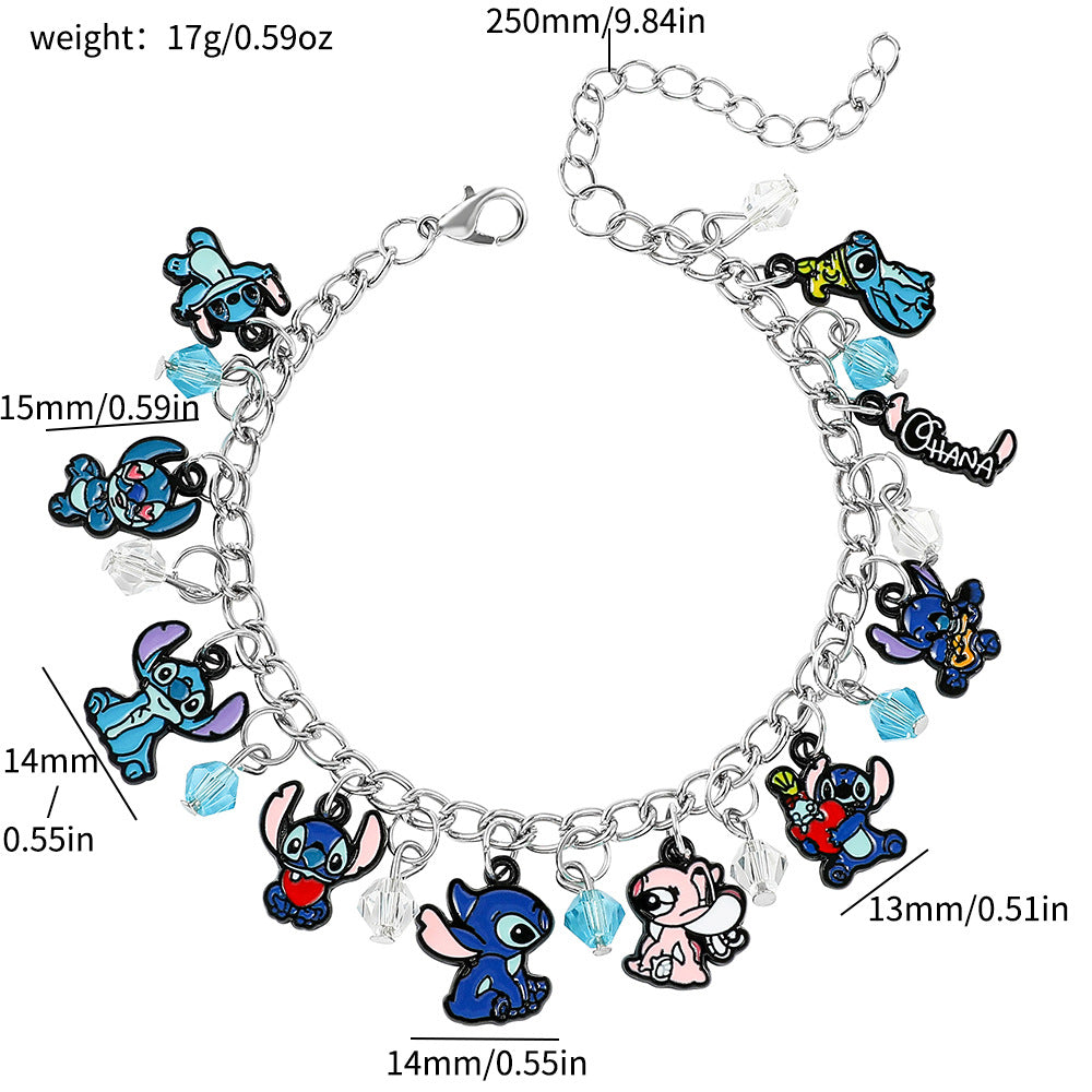Cartoon Anime Pirate Wang An Rabbit Doll Bracelet Stitch Groot Pendant Bracelet