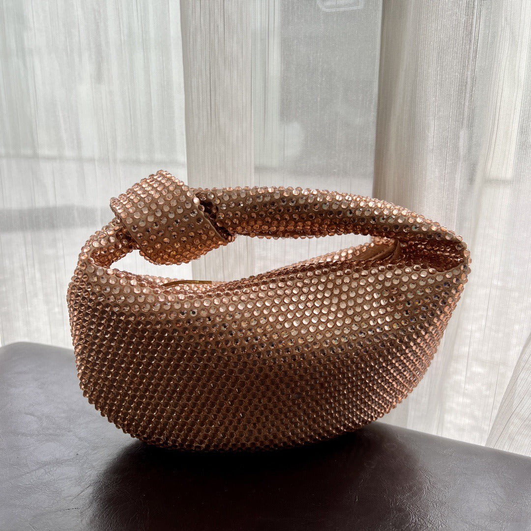 Crystal Knotted Half Moon Underarm Bag