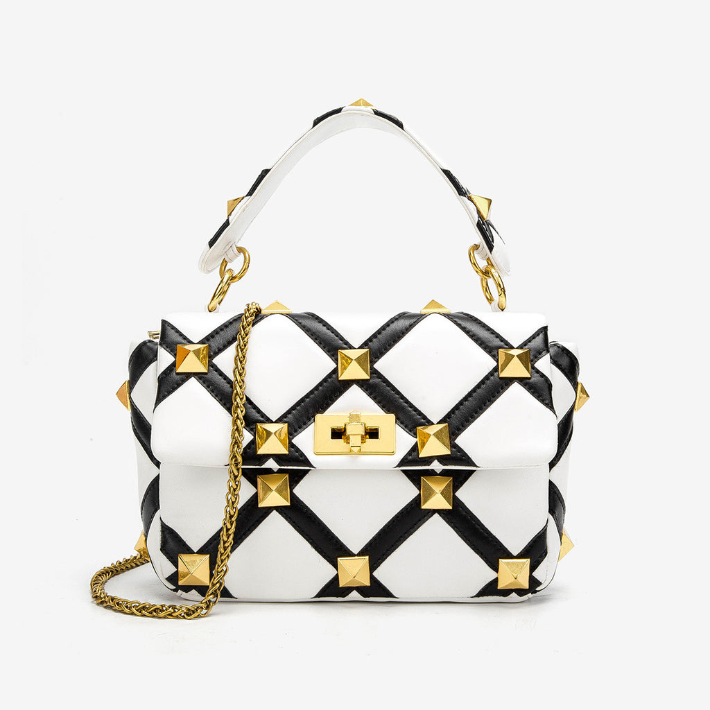 Plaid Structured Shoulder Bag