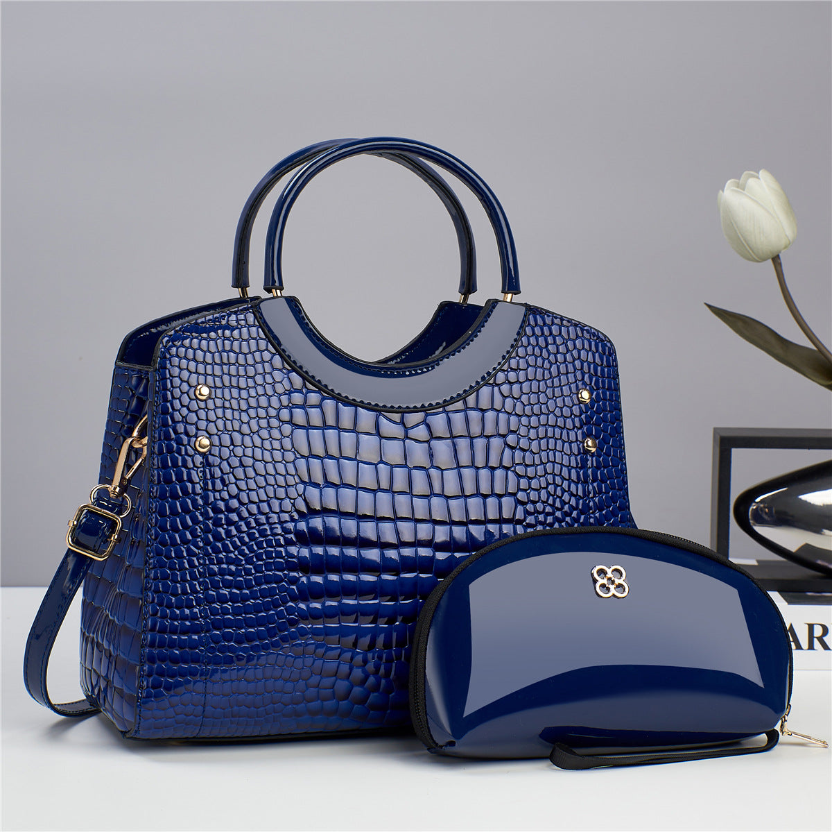 Snakeskin Platinum Chain Bag